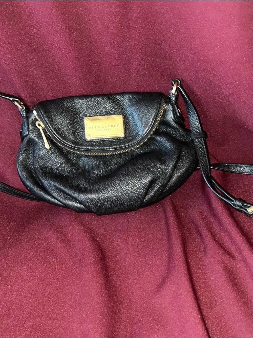 Marc Jacobs Black Pebbled Leather Crossbody Bag
